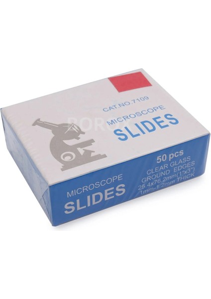 Mikroskop Lamı 50 Adetlik Paket - Tek Yüzey 1/3 Pembe Rodajlı - (Ebat: 25.4 x 76.2 mm) - Mükemmel Düz Yüzey