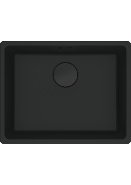 - Mrg 110-52 Matt Black Tezgahaltı Granit Evye