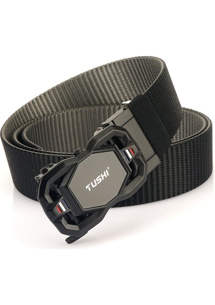 120 cm Erkek Bel Kemeri - Siyah / Gri (Yurt Dışından)