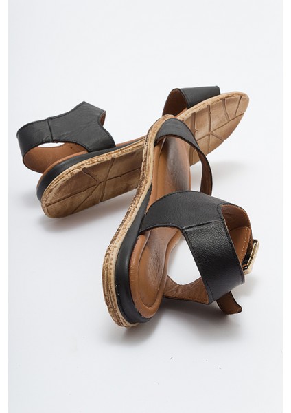 713 Hakıkı Derı Siyah Kadın Sandalet fiyatları