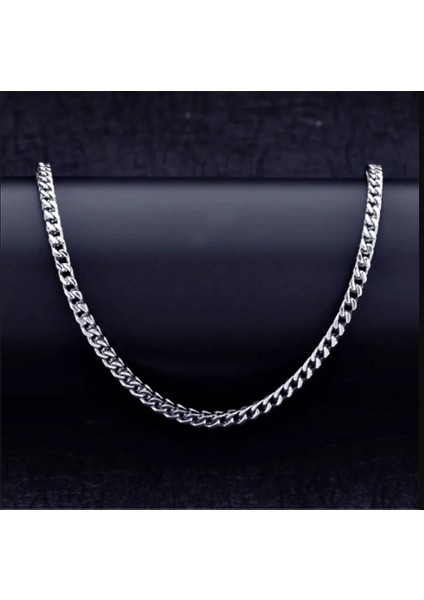 Erkek Çelik Kolye Kare Model 5mm Kalın Model Paslanmaz Çelik Kolye modelleri