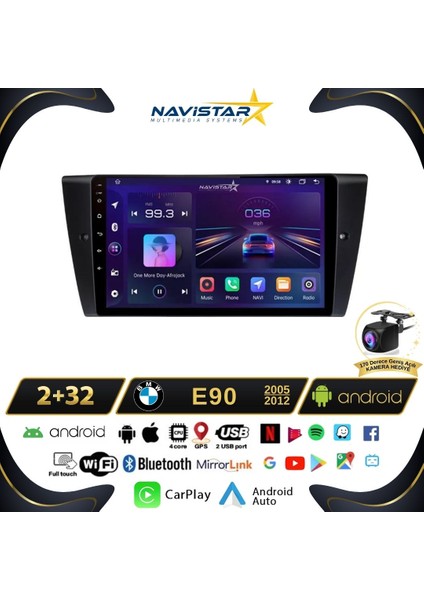 Bmw E90 2005 - 2012 Model 2gb + 32GB Android 13 Kablosuz Carplay