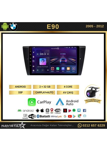 Bmw E90 2005 - 2012 Model 2gb + 32GB Android 13 Kablosuz Carplay fiyatları