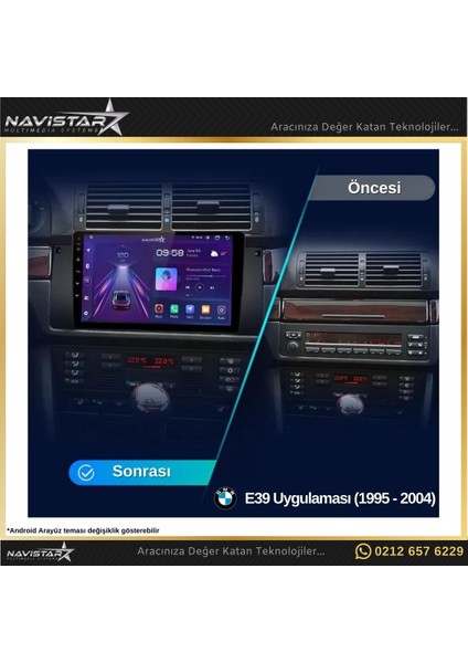 Bmw E39 1995-2004 Model 4gb + 64GB Android 13 Kablosuz Carplay N modelleri