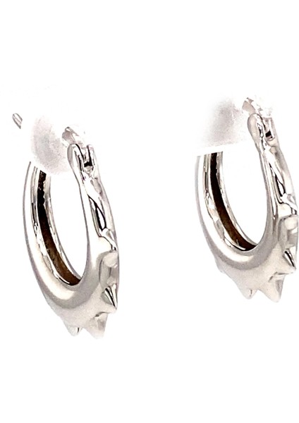 Zımbalı Gümüş Halka Küpe (Silver)