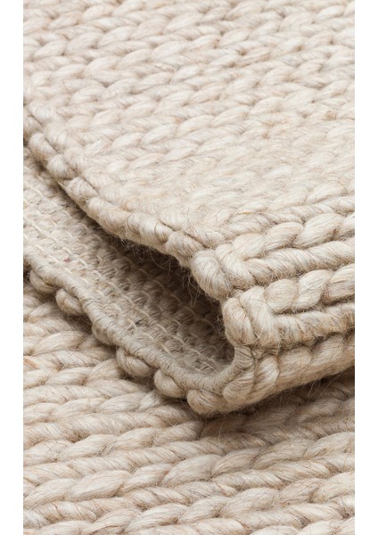 Jade Basketweave Beıge Natural Kazak Örgü Desenli El Dokuma Örgü Halı indirimleri