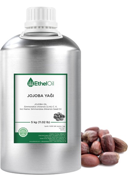 Jojoba Sabit Yağı - Etheloil - 5 kg - %100 Saf ve Sabit Yağ – Üretici Firma, Yüksek Kalite, Toptan Satış -  Jojoba Oil -  Simmondsia Chinensis (Link) Ck