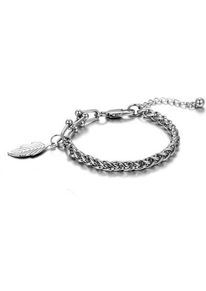 Erkek Titanyum Çelik Bileklik - Gümüş (Yurt Dışından)