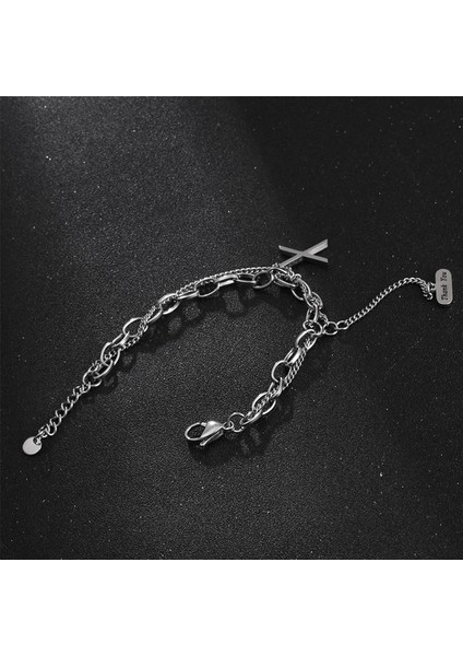 Erkek Titanyum Çelik Bileklik - Gümüş (Yurt Dışından) fiyatları