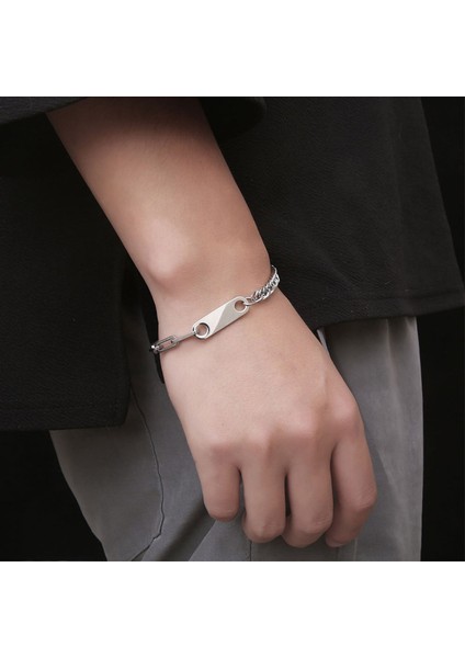 Erkek Titanyum Çelik Bileklik - Gümüş (Yurt Dışından) fiyatları