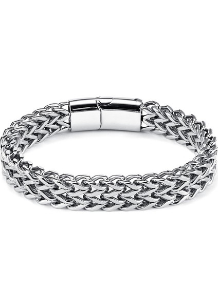 Erkek Tasarım Bileklik - Gümüş (Yurt Dışından)
