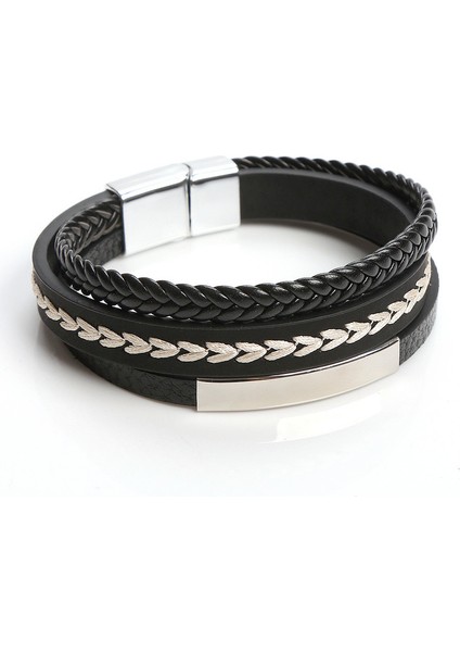 Erkek Tasarım Bileklik - Siyah (Yurt Dışından)