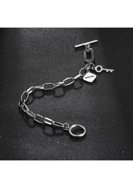 Erkek Titanyum Çelik Bileklik - Gümüş (Yurt Dışından) fiyatları