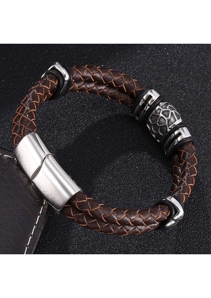 Paslanmaz Çelik Erkek Bileklik - Kahverengi (Yurt Dışından) modelleri