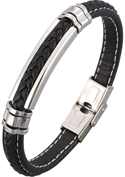 Erkek Deri Bileklik - Siyah (Yurt Dışından)