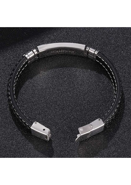 Erkek Deri Bileklik - Siyah (Yurt Dışından) fiyatları