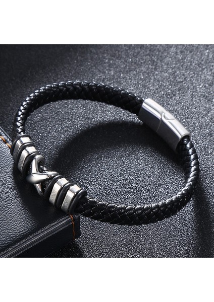 Paslanmaz Çelik Erkek Örgü Bileklik - Siyah (Yurt Dışından) fiyatları