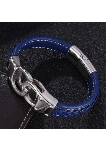 Retro Örgülü Erkek Bileklik - Mavi (Yurt Dışından) fiyatları