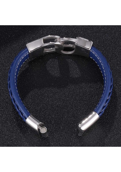 Retro Örgülü Erkek Bileklik - Mavi (Yurt Dışından) modelleri