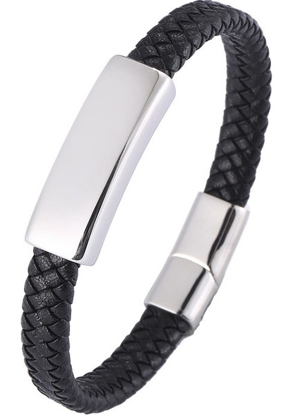 Erkek Örgü Bileklik - Siyah (Yurt Dışından)