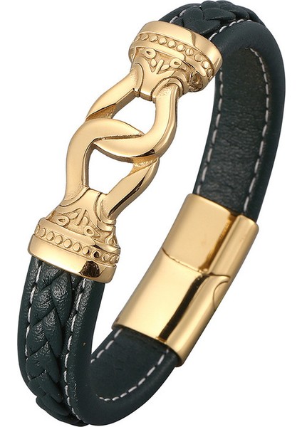 Paslanmaz Çelik Erkek Bileklik - Yeşil (Yurt Dışından)