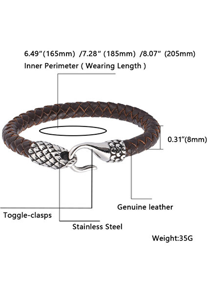 Titanyum Çelik Erkek Bileklik - Kahverengi (Yurt Dışından)