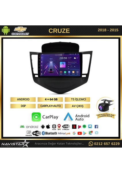 Chevrolet Cruze 4gb + 64GB Kablosuz Carplay 2008-2015 Android 13