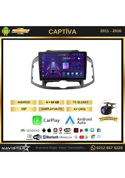 Chevrolet Captiva 2011-2016 Model 4gb + 64GB Android 13 Kablosuz