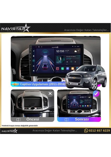 Chevrolet Captiva 2011-2016 Model 4gb + 64GB Android 13 Kablosuz