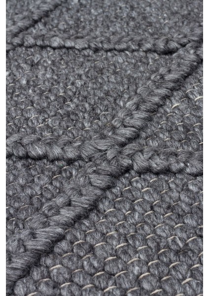 Jade Dıamond Antrasıt Natural Kazak Örgü Desenli El Dokuma Örgü Halı fırsatları