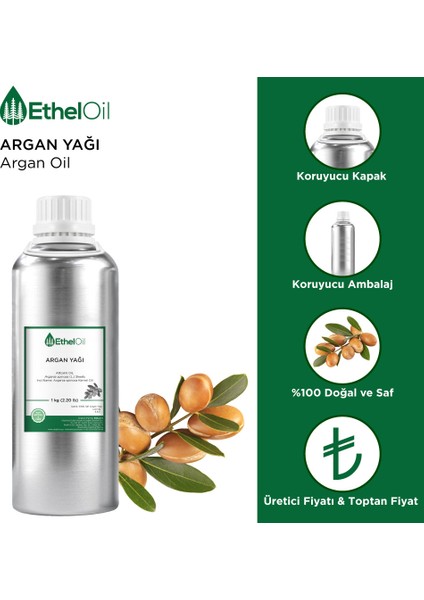 Argan Sabit Yağı - Etheloil - 1 kg - %100 Saf ve Sabit Yağ – Üretici Firma, Yüksek Kalite, Toptan Satış - Argan Oil - Argania Spinosa (L.) Skeels fiyatları