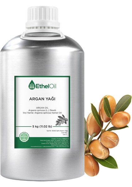 Argan Sabit Yağı - Etheloil - 5 kg - %100 Saf ve Sabit Yağ – Üretici Firma, Yüksek Kalite, Toptan Satış - Argan Oil - Argania Spinosa (L.) Skeels