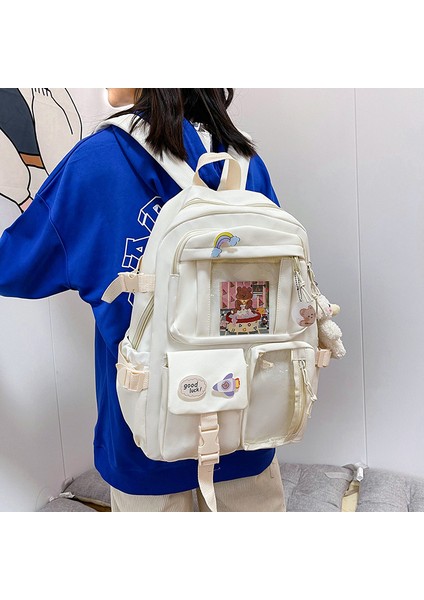 Büyük Kapasiteli Öğrenci Sırt Çantası - Beyaz (Yurt Dışından) fiyatları