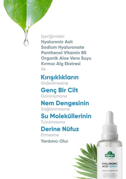 Hyaluronic Acid Serum 30 ml (Nemlendirici Canlandırıcı Dolgunlaştırıcı) Hyaluronıc Acid %2 + B5 indirimleri
