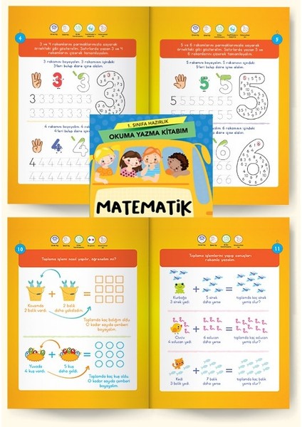 1. Sınıfa Hazırlık Okuma Yazma Kitabım - Matematik - Okula Hazırlık, Eğlenceli, Öğretici, Etkinlik