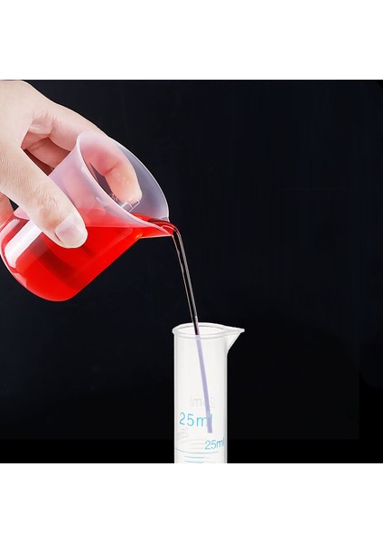 Mezür 25 ml Ölçü Kabı Plastik Şeffaf Uzun Form