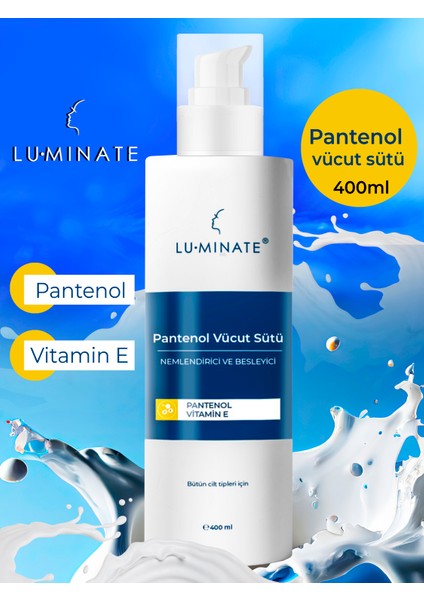 Pantenol Vücut Losyon Sütü Nemlendirici ve Onarıcı E Vitamın Vücut Kremi 400 ml