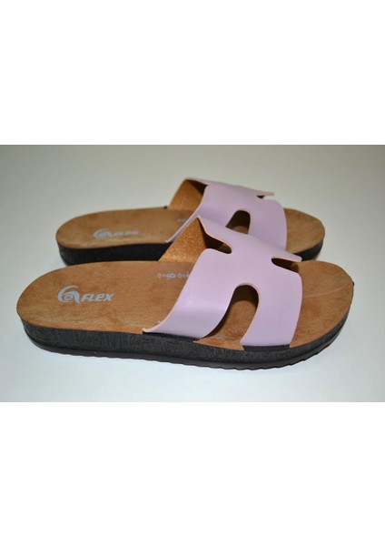 Kadın Anatomik Poliüretan Taban Lila Renk x Model Sokak, Plaj Terliği