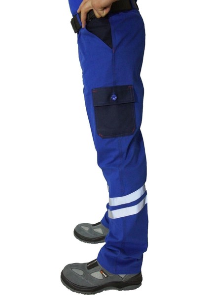 Polar Çift Katlı Kalın Kumaş 5 Cepli Siyah Kırmızı Erkek