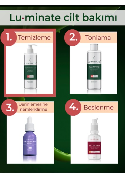 Yüz Temizleme Jeli Aloe Vera Salisilik Asit Nemlendirici Sebumun Dengesi Akne Karşıtı 200ML