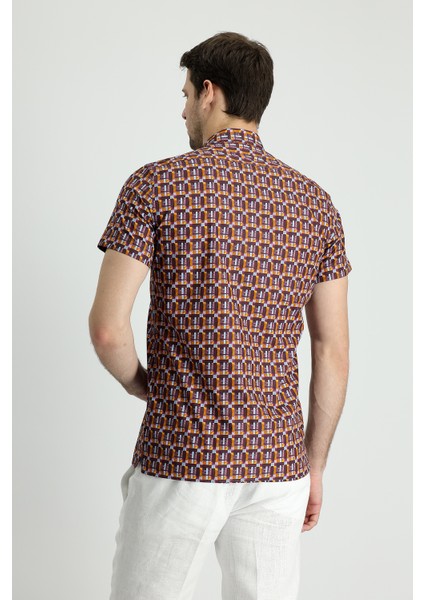 Kısa Kol Slim Fit Baskılı Gömlek fırsatları