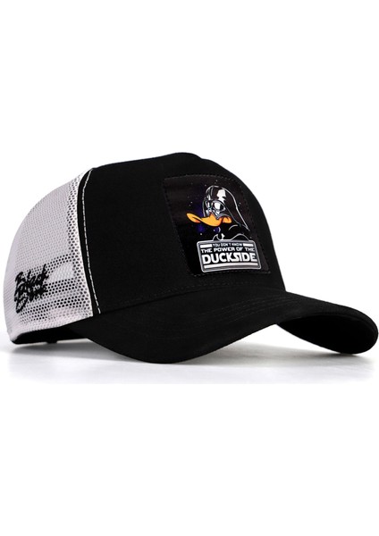 V1 Trucker Duckside - 11 Kod Logolu Siyah-Beyaz Şapka (Cap)