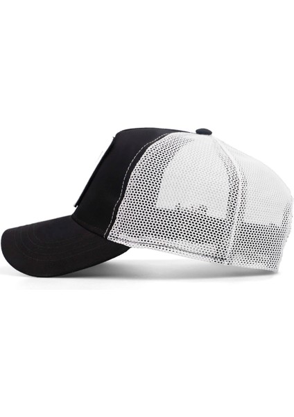 V1 Trucker Duckside - 11 Kod Logolu Siyah-Beyaz Şapka (Cap)