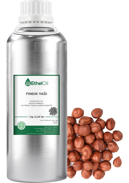 Fındık Sabit Yağı - Etheloil - 1 kg - %100 Saf ve Sabit Yağ – Üretici Firma, Yüksek Kalite, Toptan Satış - Hazelnut Oil - Corylus Avellana L.