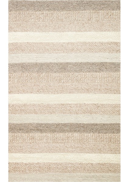 Jade Langdon Natural Natural Kazak Örgü Desenli El Dokuma Örgü Halı
