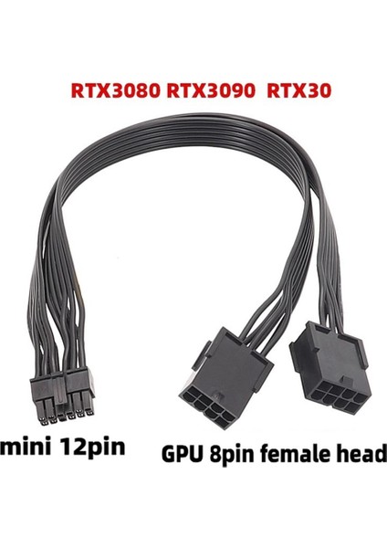 Adet Çift Pcıe 8 Pin Dişi - Mini 12 Pin Erkek Güç Adaptörü Kablosu (Yurt Dışından)