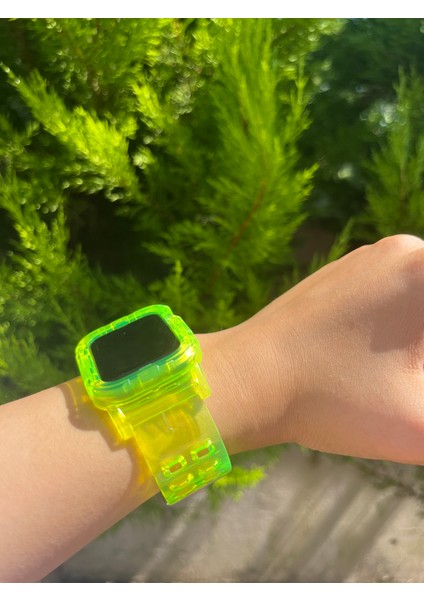 Apple Watch Uyumlu Sarı Şeffaf Kordon 42-44-45 mm