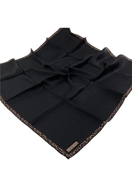 Twill Ipek Eşarp Siyah Leopar
