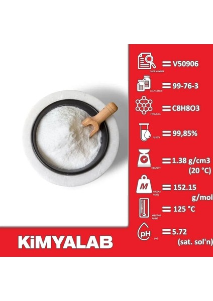 Metilparaben 250 Gr. (Cas No : 99-76-3) 250 Gr.