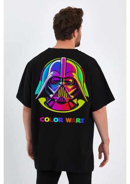 Color Side Baskılı Oversize Unisex Sıfır Yaka Tişört fiyatları
